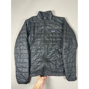 Patagonia Mens Nano Puff Jacket Black Full Zip Quilted Insulated Size S